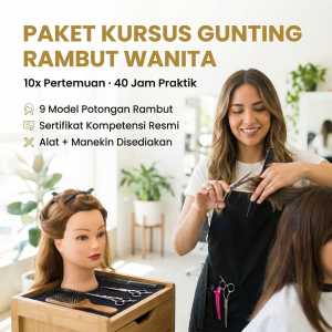 Paket Kursus Gunting Rambut Wanita